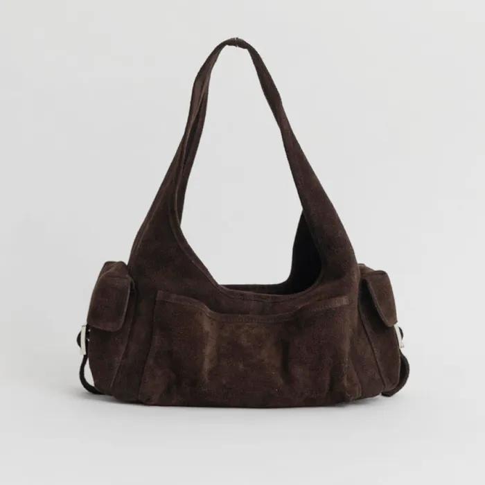a tria bag (brown suede)
