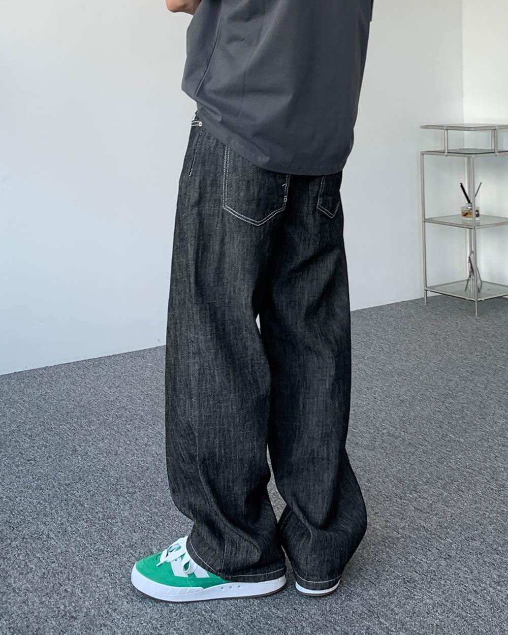 [Unisex] 에이프 린넨 생지 데님팬츠