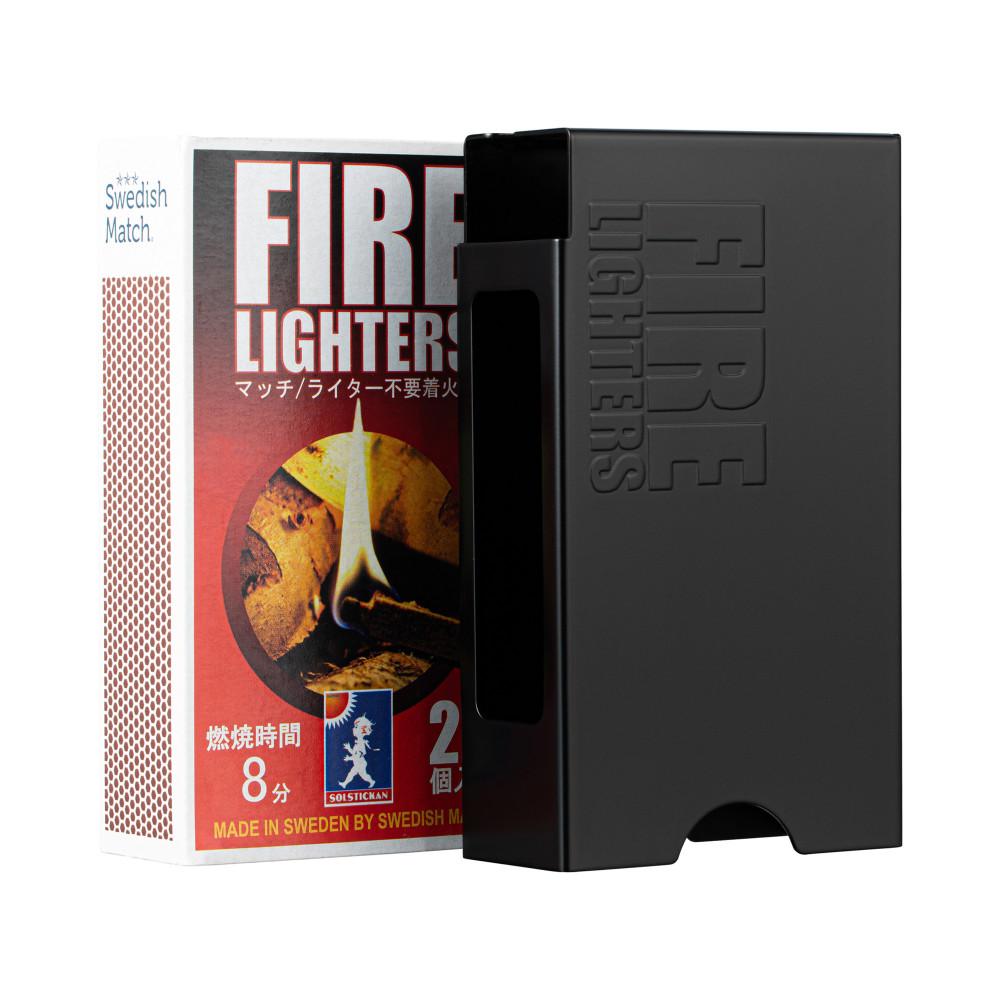 파이어라이터스 착화제 슬리브 케이스 세트 20개입 매트블랙 캠핑 성냥 불쏘시개 장작