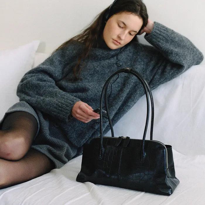 Maddie Bag (Croco Black)