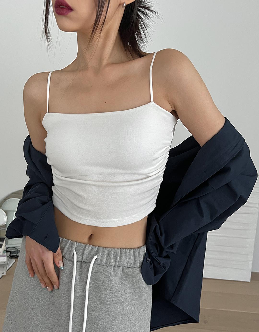 [6천장판매] 켄들 셔링 크롭나시 (캡내장)