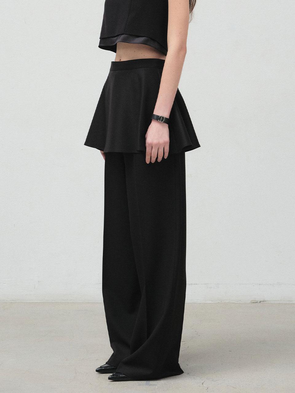 25 Fall_ Black Slacks & Flare Belt Set