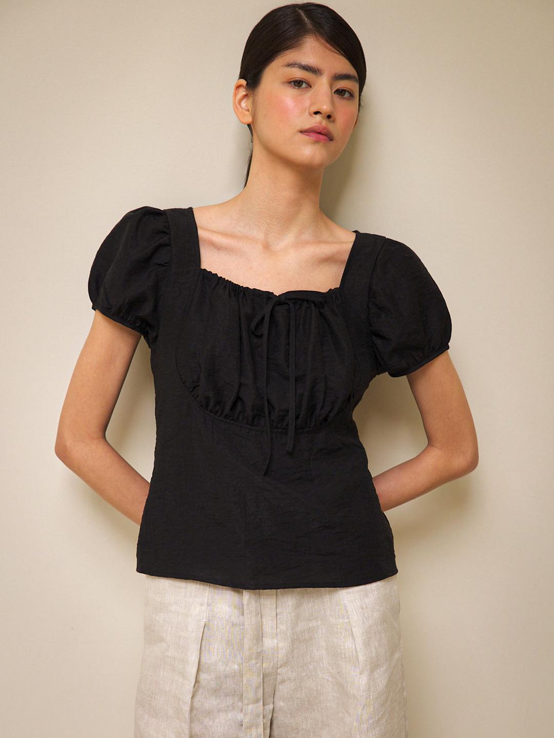PUFF SLEEVES BLOUSE  [ NIGHT ]