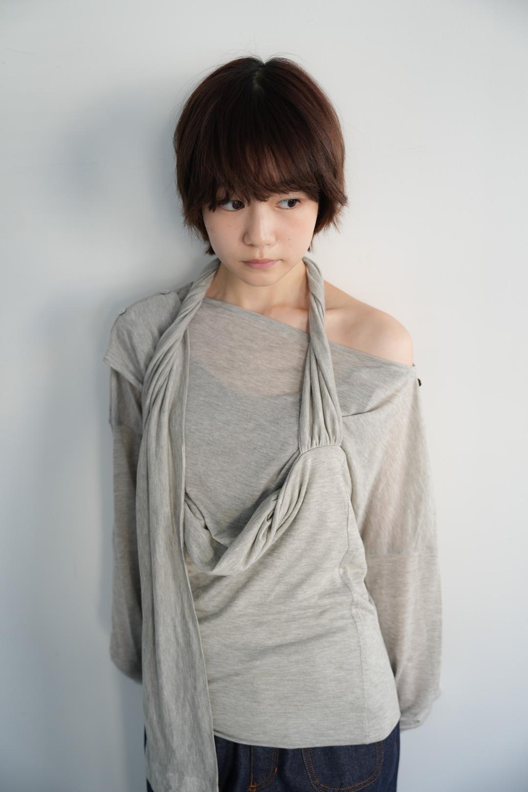 Button drape dress, light grey (12.10 출고)