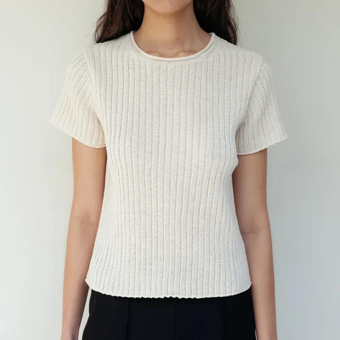 Ribbed Half Knit (Ivory)