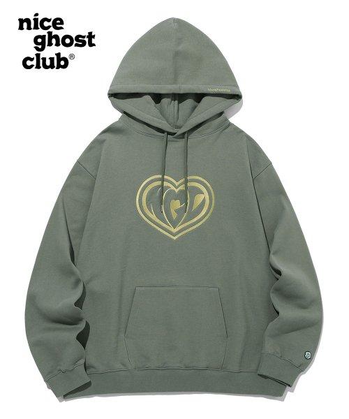 [논기모] 하트 로고 후디_카키(NG2CSUM401A)