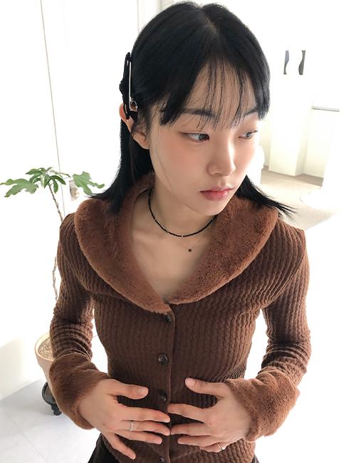fur blend cardigan