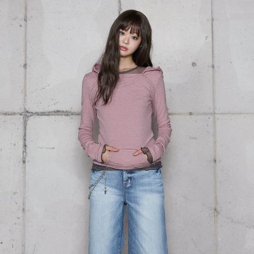 SLIM POCKET HOODIE PINK BR4CL010