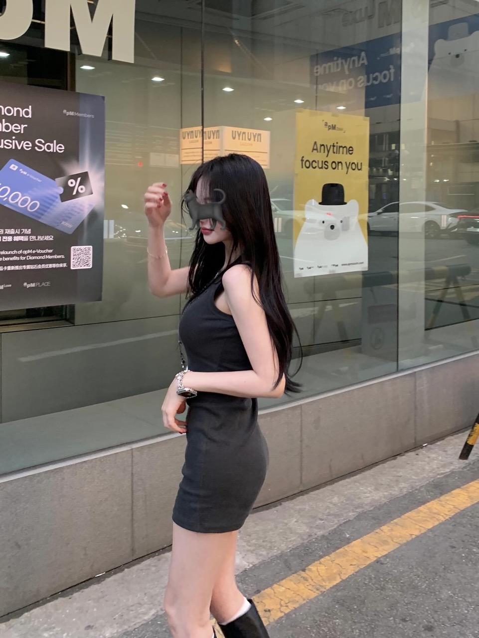 루나피아 [섹시힙/자체라인] 피그먼트 글램힙 원피스 워싱 골지  홀터넥 ops y2k 힙 미니원피스