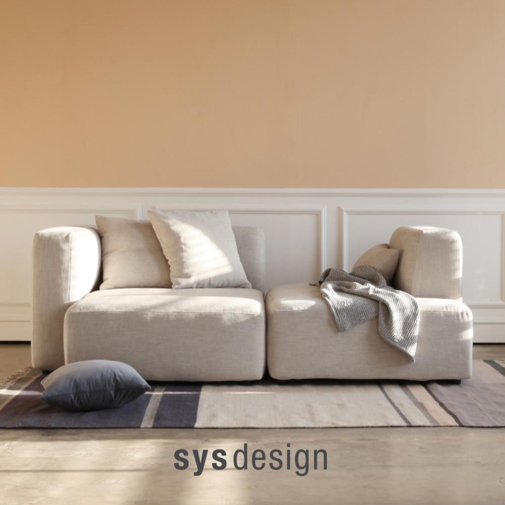 [시스디자인] 버니 패브릭 3.5인 카우치 소파