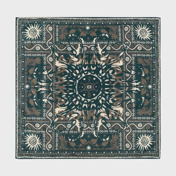Western Sun Printed Scarf (Blue Green)