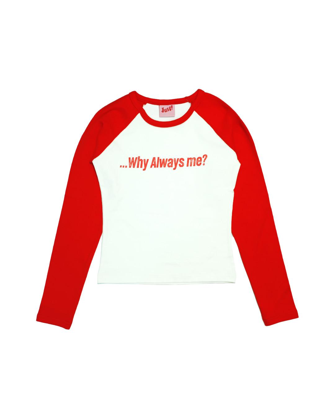 RAGLAN TEE, WHITE/RED