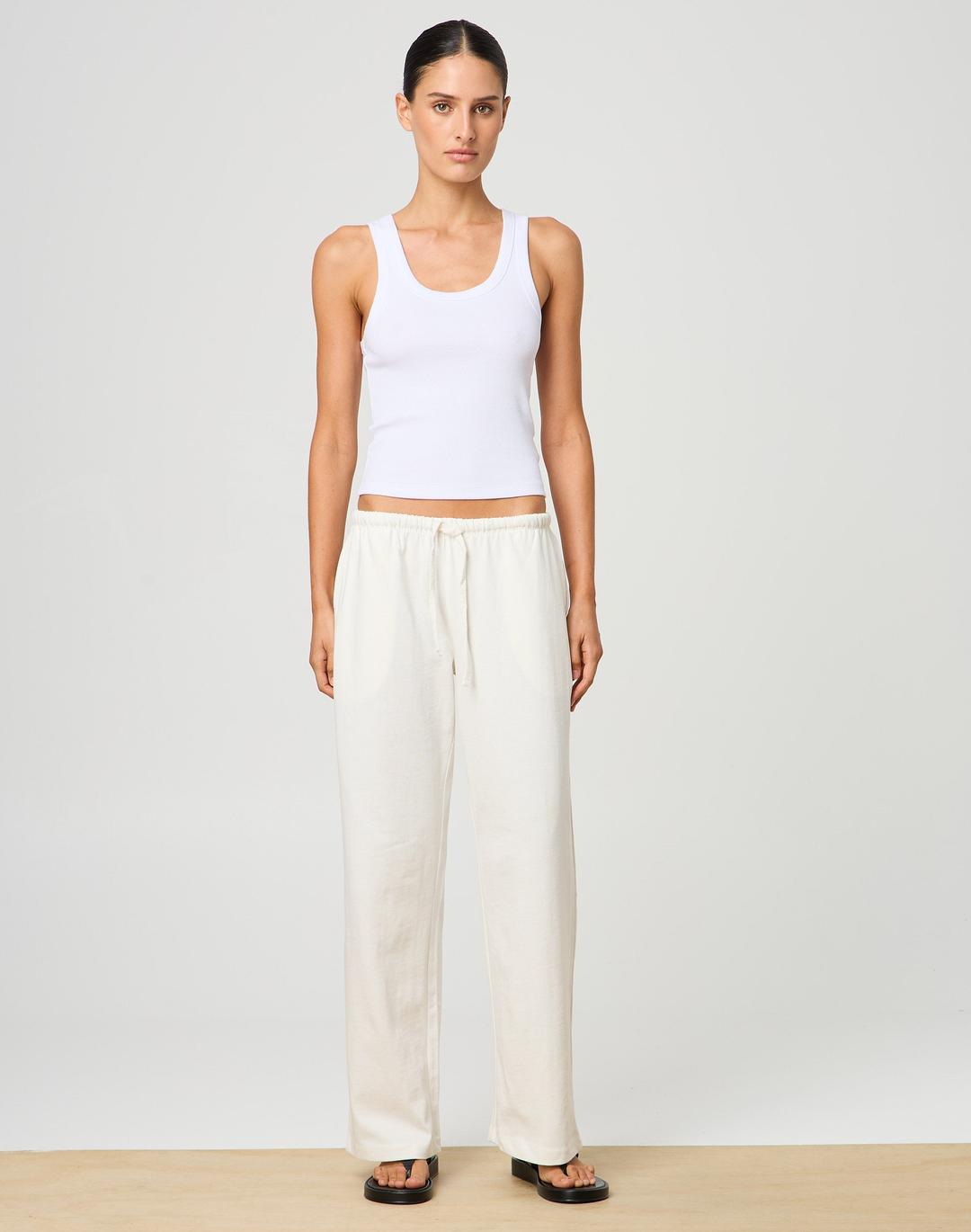 Tie Waist Straight Leg Sweatpant