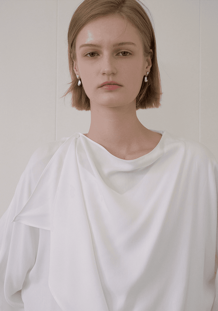 DRAPE WRAP BLOUSE_IVORY
