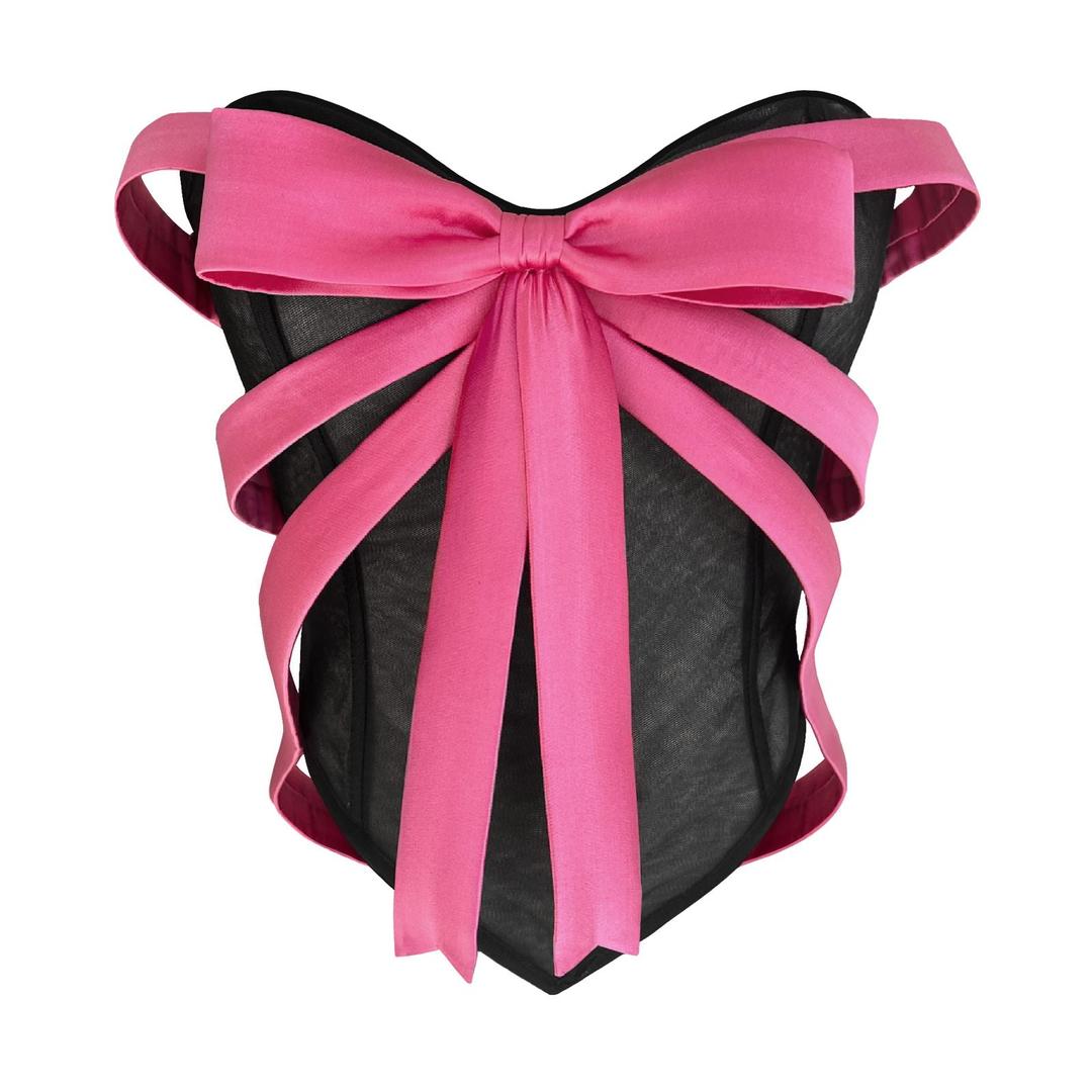 Pink & Black Bow Corset