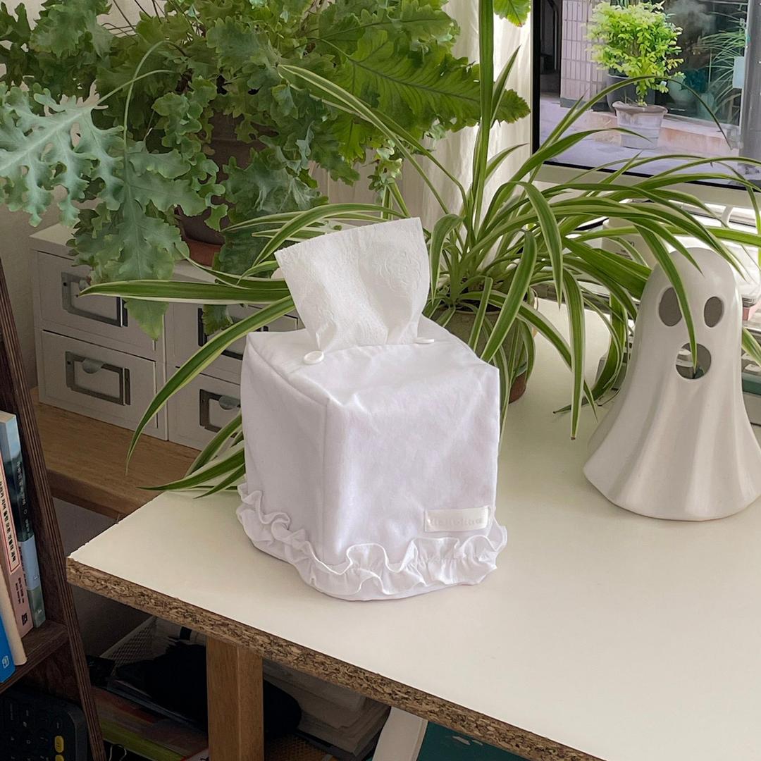 [Pure white] frill tissue cover