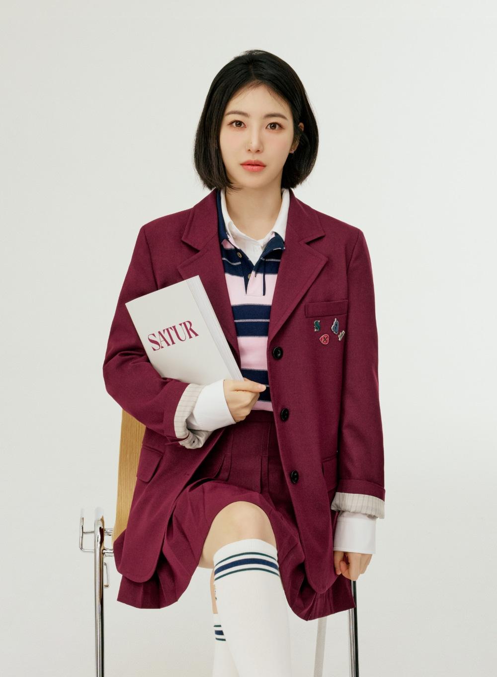 [신예은 Pick] (W) 3-Button Single Blazer - Burgundy
