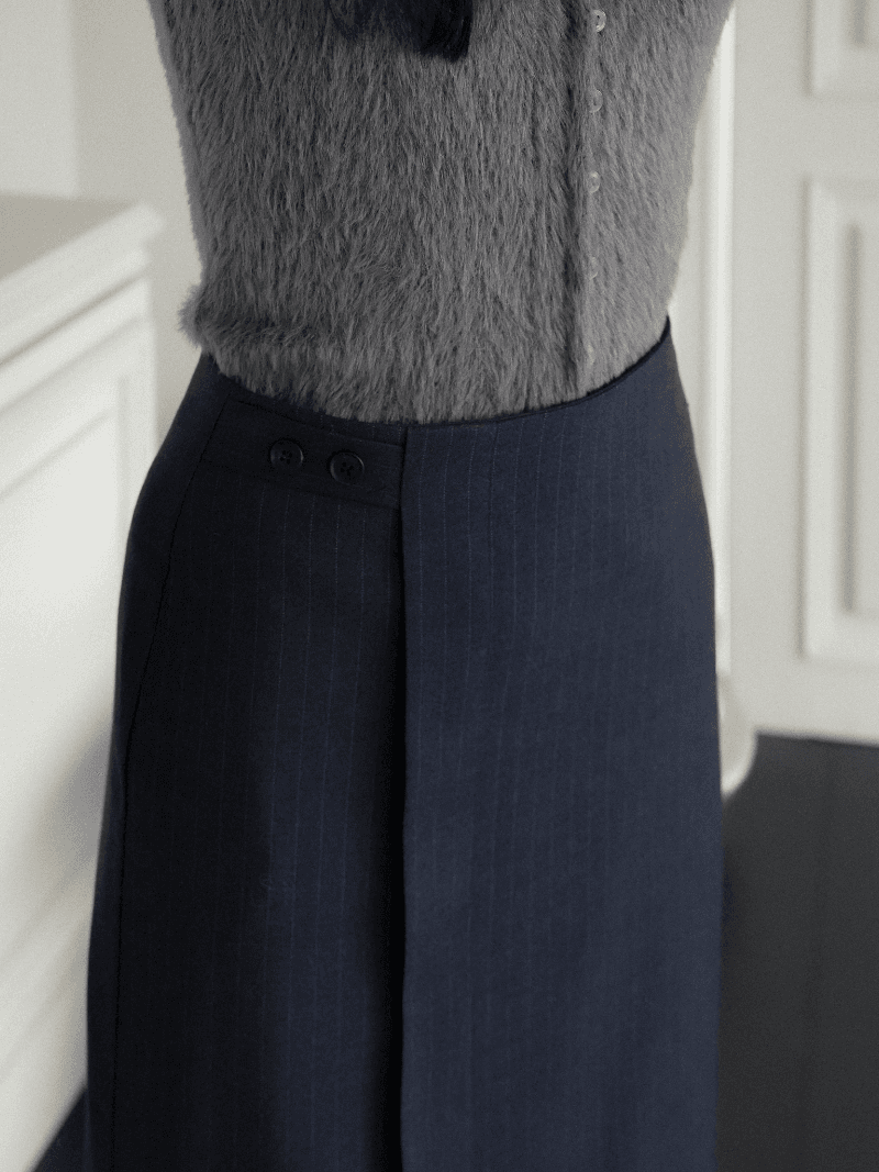 [NouArté] 아이비 스트라이프 스커트 (네이비)