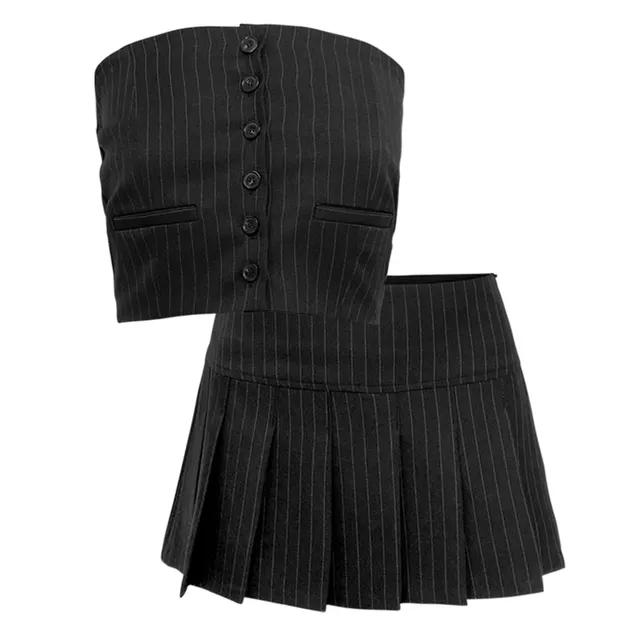 클래식 스트라이프 탑 & 스커트