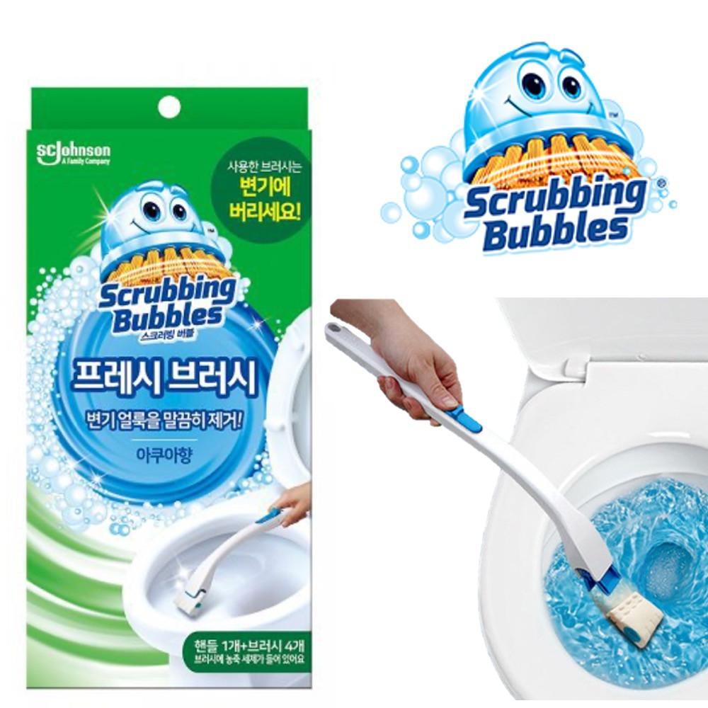 엘지 스크러빙 버블 프레시브러시 핸들팩 아쿠아향 청소용 변기 세정제