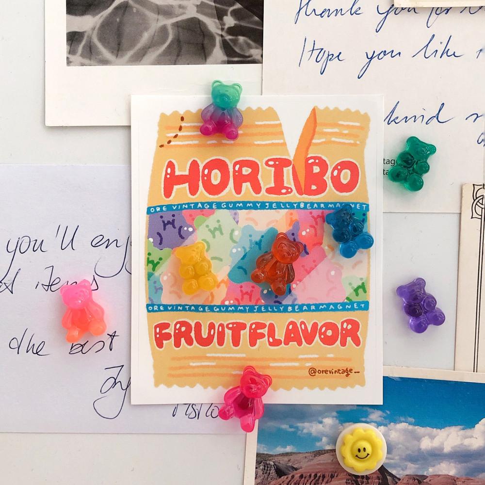 곰돌이 젤리곰 마그넷 8P 스티커 사은품 인테리어소품 냉장고자석