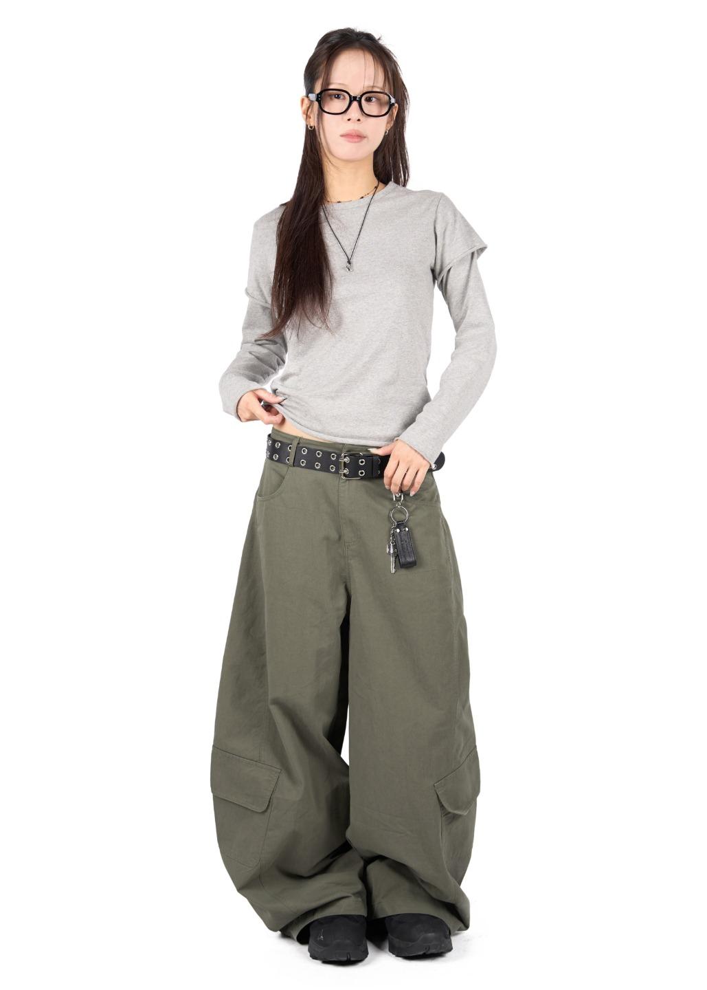 UNDER POCKET CURVED PANTS