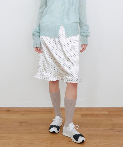 FRILL LAYERED MIDI SKIRT_WHITE