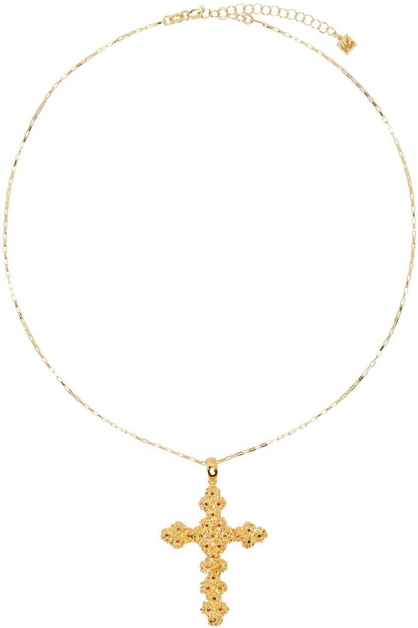 골드 VC021 루비 크로스 네크리스