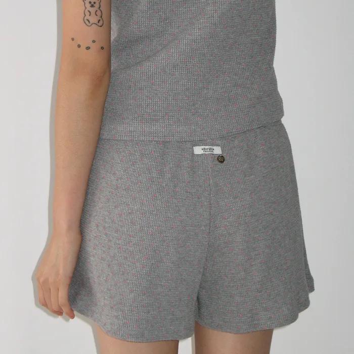 WALFFLE FLORAL SHORT PANTS GREY