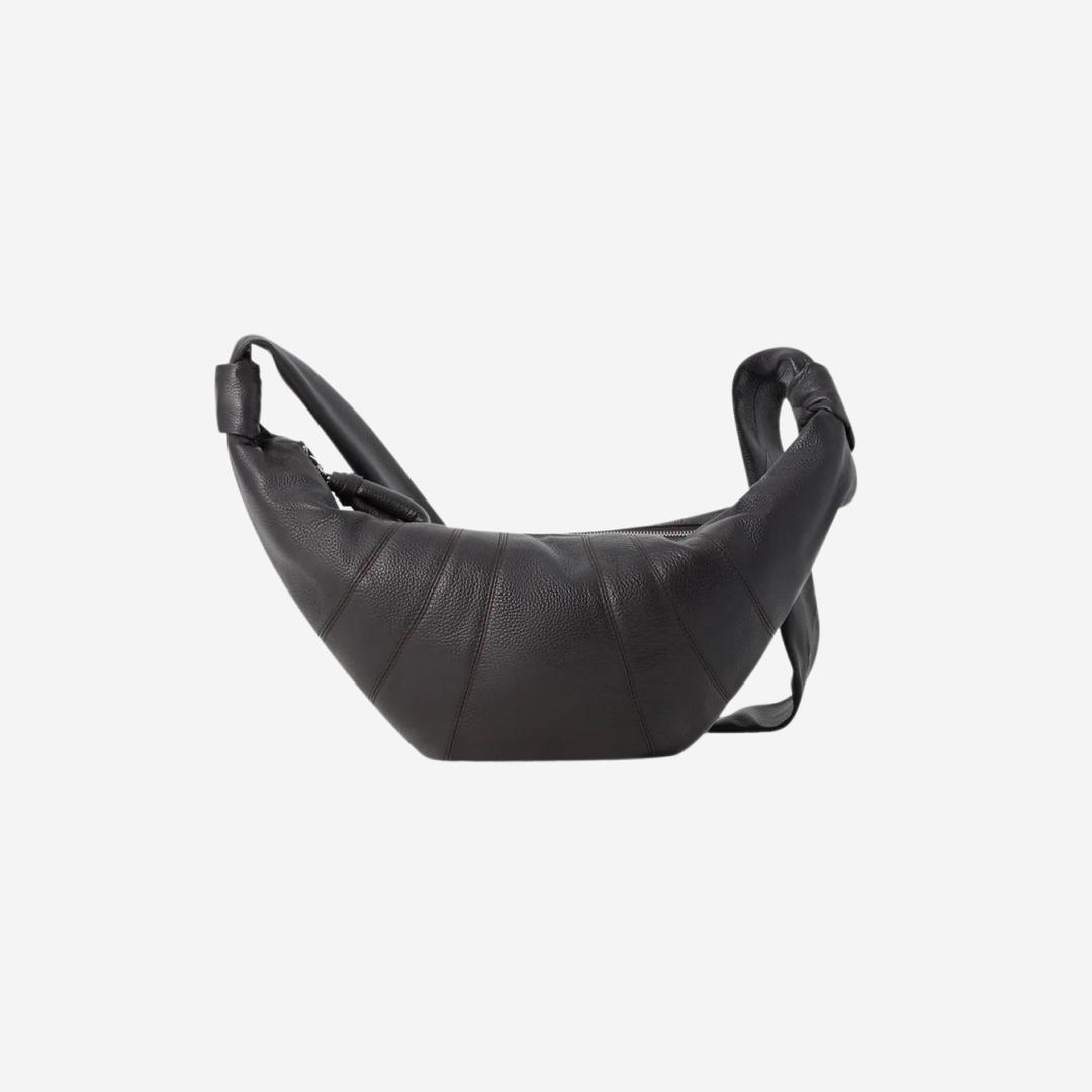 Lemaire Medium Croissant Bag Soft Grained Leather Dark Chocolate