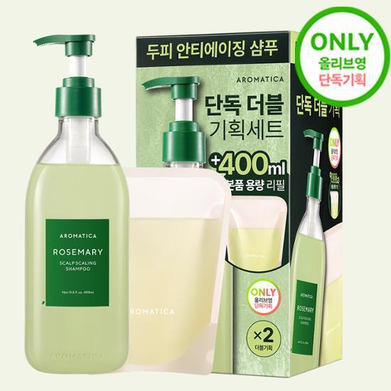 [1+1] 아로마티카 로즈마리 스칼프 스케일링 샴푸 400ml+400ml 더블기획