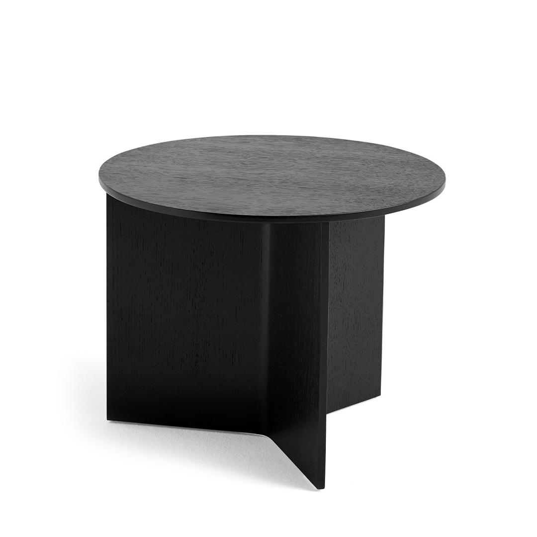 Slit Table Wood Round Black