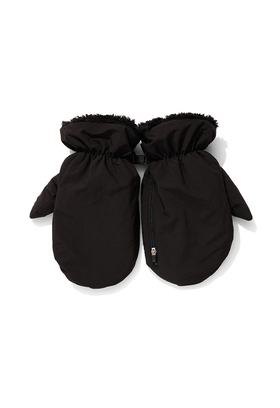ZIP MITTENS, BLACK