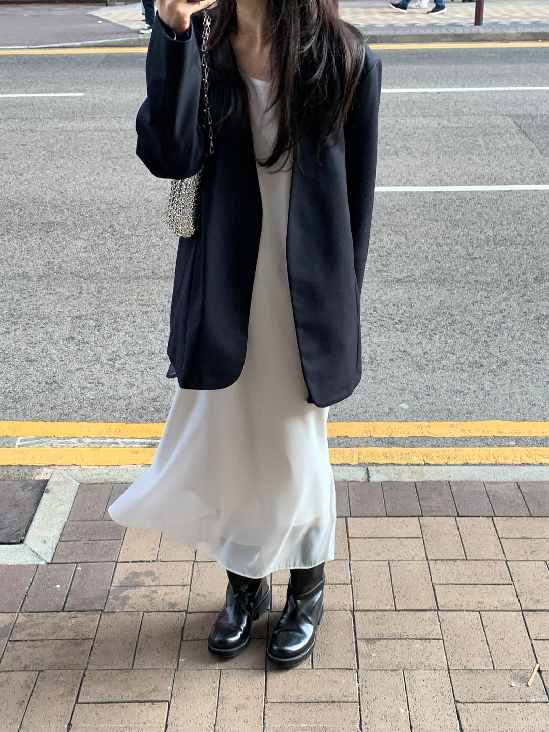 [리어스 제작] 에디션 레이어 원피스 (white)