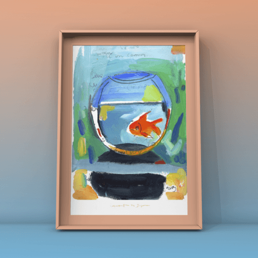 자연공방 금붕어 유화그림 a4, a3 아트포스터