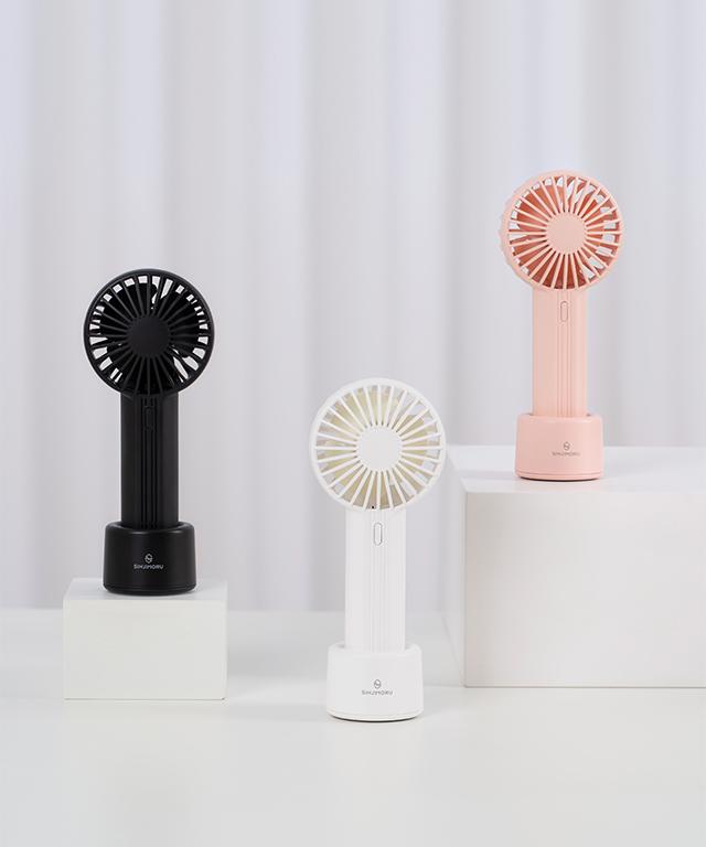 신지모루 [당일출고🚀출퇴근용] 미니 초경량 충전식 무선 선풍기 휴대용 [넥스트랩+충전케이블 증정] C타입 책상형 스탠드형 탁상용 핸디형 바람🌌 3단계 조절가능 손선풍기 손풍기