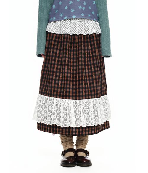 Romantic Ruffle Check Skirt