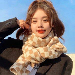바보사랑 페튼 바둑무늬 니트 머플러.카플스