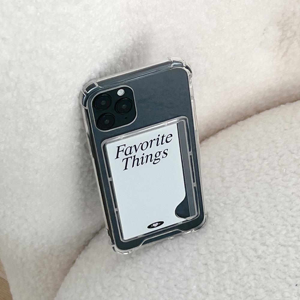 카드수납 젤리 폰케이스 - favorite things(white)