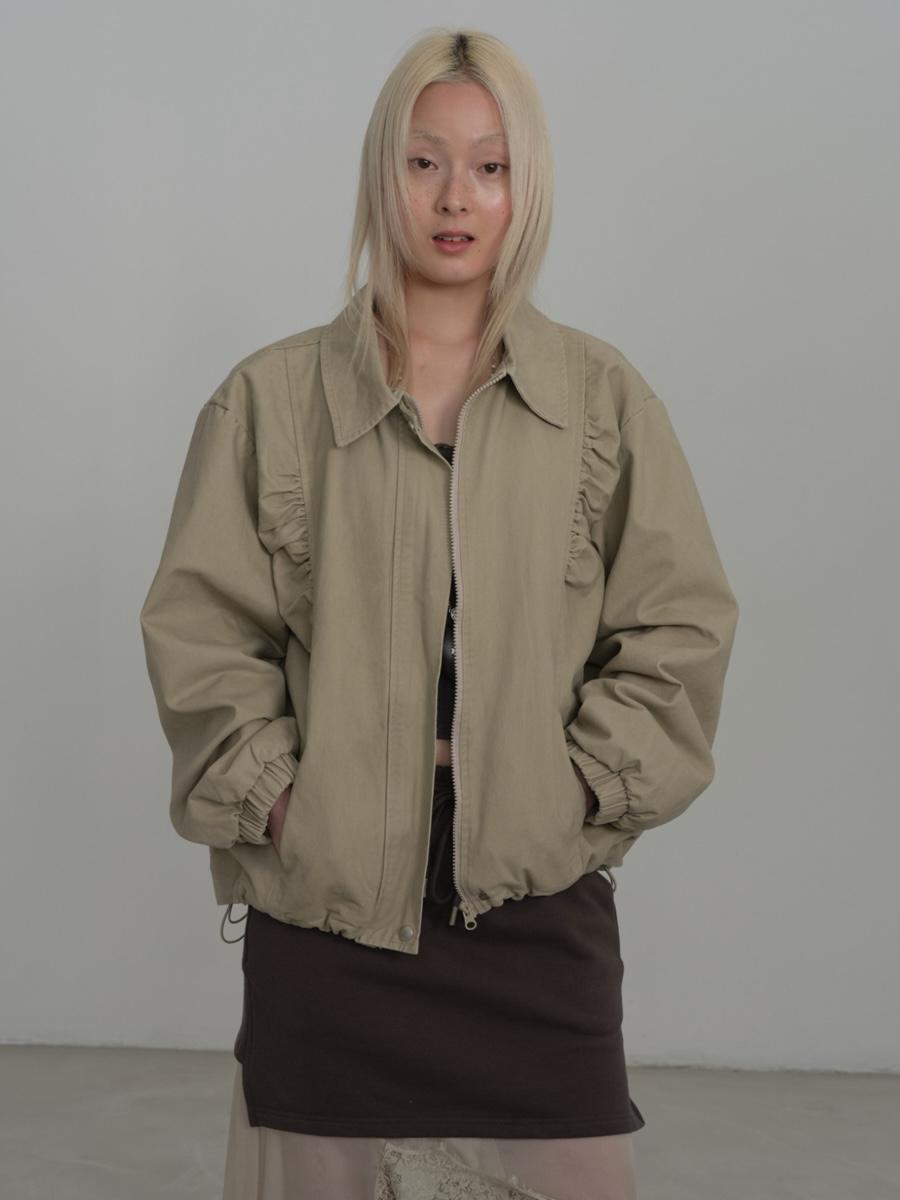 Ruffle Silhouette Khaki Nerd Jacket