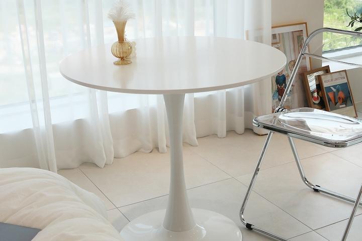 티파니 600 700 800 화이트 원형 베란다 카페 주방 식탁 테이블