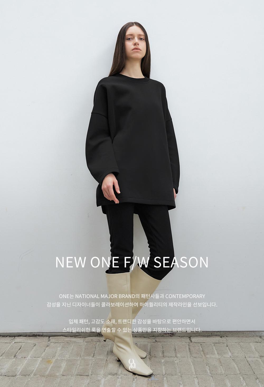 ONE * 쿠션라운드풀오버_블랙