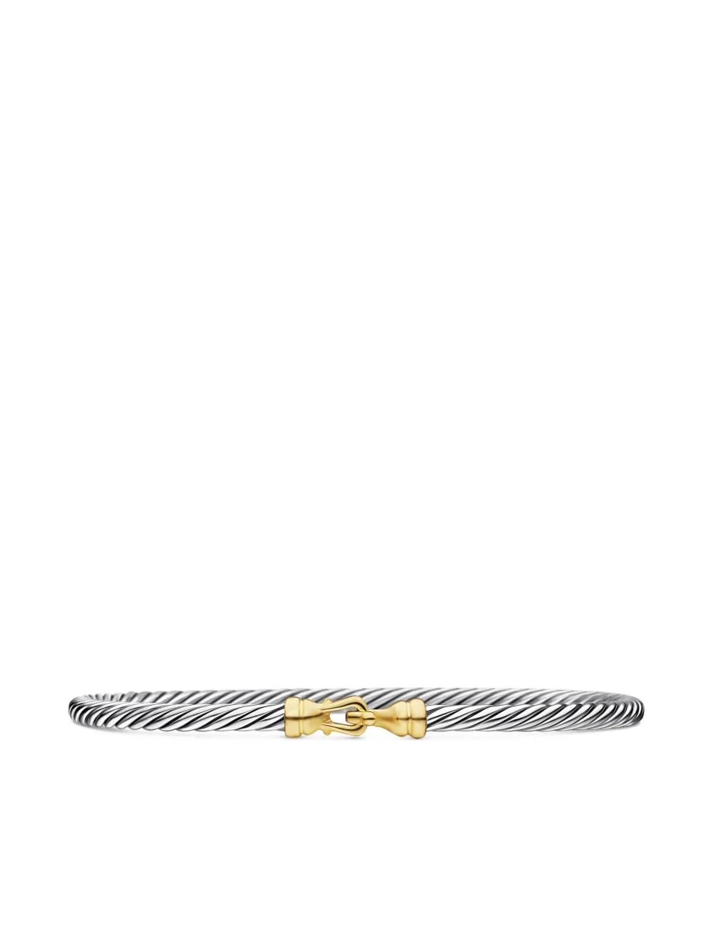 David Yurman 버클 클래식 케이블 18K 옐로 골드 스털링 실버 브레이슬릿 3mm | 실버 톤 | FARFETCH KR