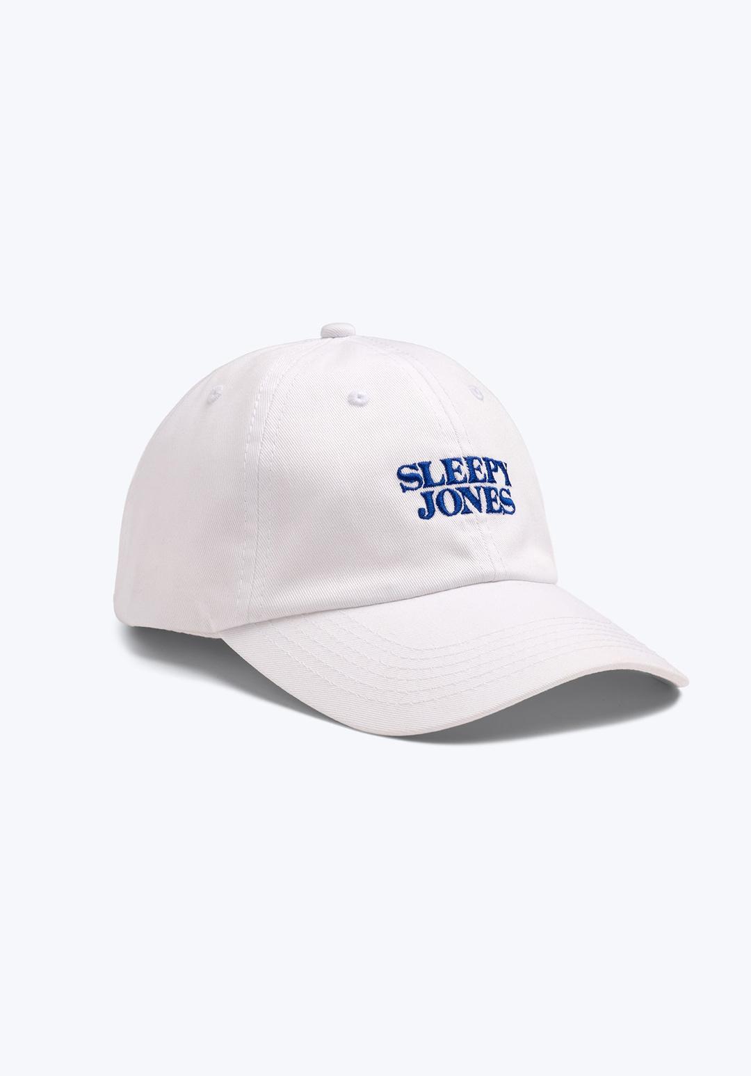 Sleepy Jones Logo Baseball Hat in White - White