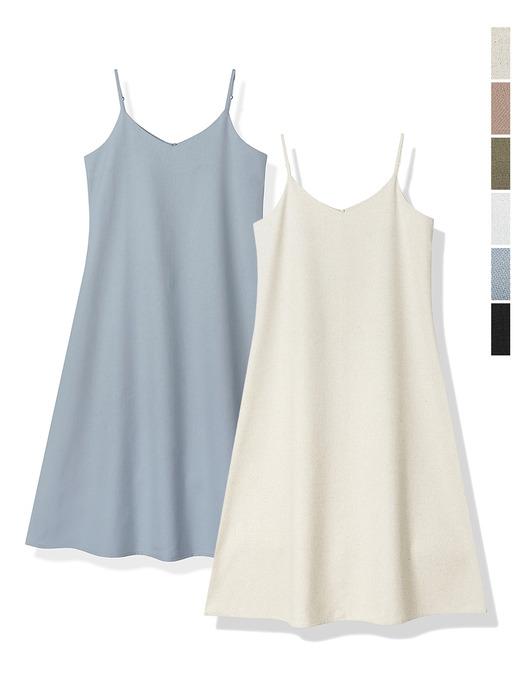 French Linen Like Sleeveless Dress - 6COL