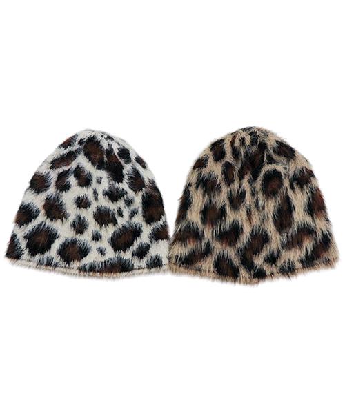 빈티지 레오파드 숏 비니