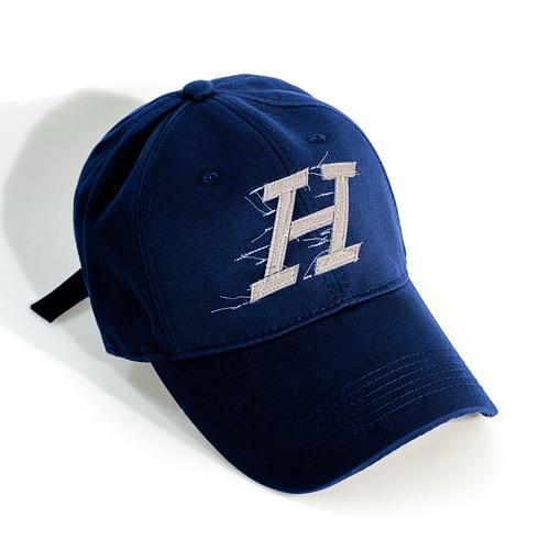 [M, L size]Leather logo cap navy