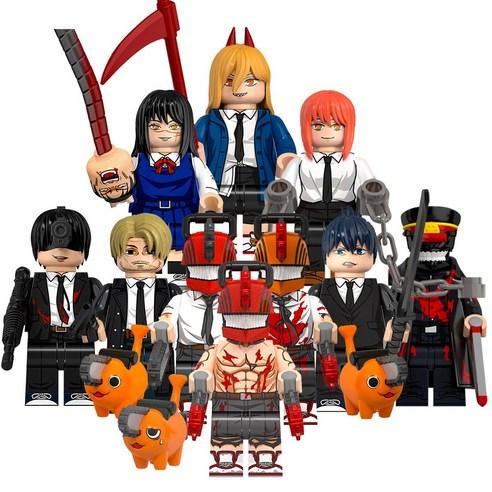 크앤비 체인소맨 전기톱맨 포치타 덴지 마키마 아키 장식 미니 블록 세트 - 레고호환블록 | 쿠팡