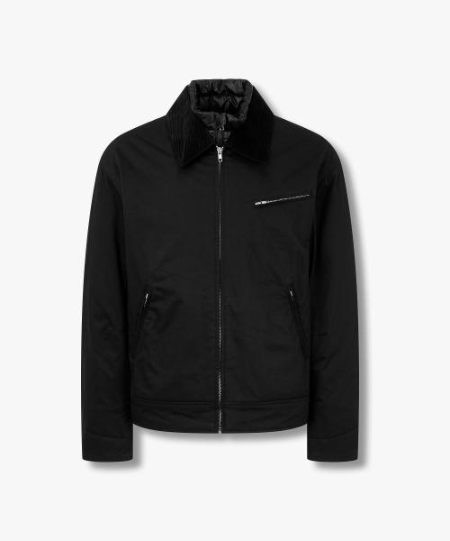 [MEN] 패딩 플라켓 디테일 점퍼_블랙 9155413308