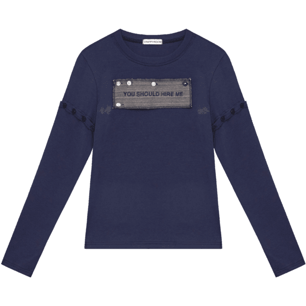(PRE ORDER) "HIRE ME" CONVERTIBLE LONG SLEEVE (NAVY)